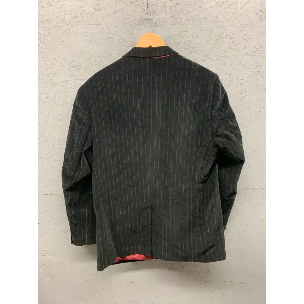 Michael Brandon Men’s XL 44 Black Pinstripe Corduroy Blazer Jacket Lined‎ Formal